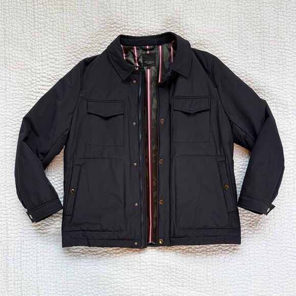 Ted Baker padded Nylon Car Coat in Black, Men's TB size 6 (Medium-Large) - Picture 1 of 4